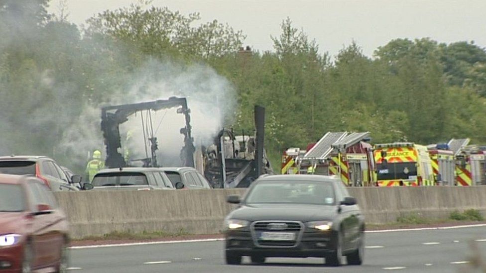 A1 Double Lorry Crash Hgv Driver Asked To Come Forward Bbc News