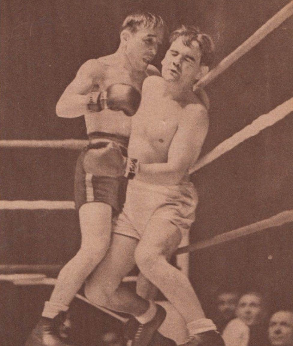 An overweight Benny Lynch is knocked out for the first time in 1938 against Aurel Toma