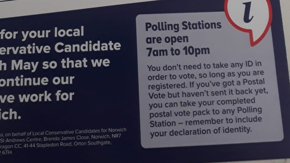 Wording on an election leaflet