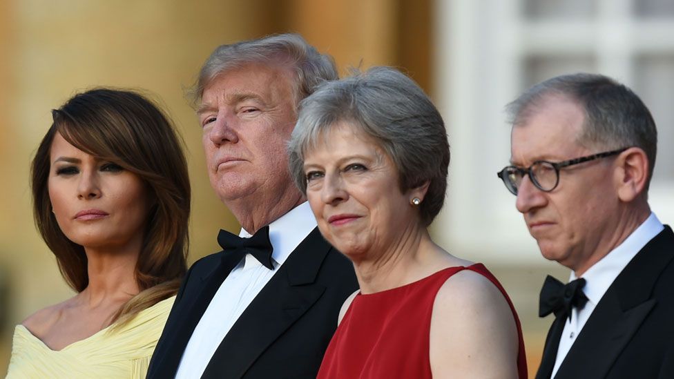 Melania Trump, Donald Trump, Theresa May and Philip May