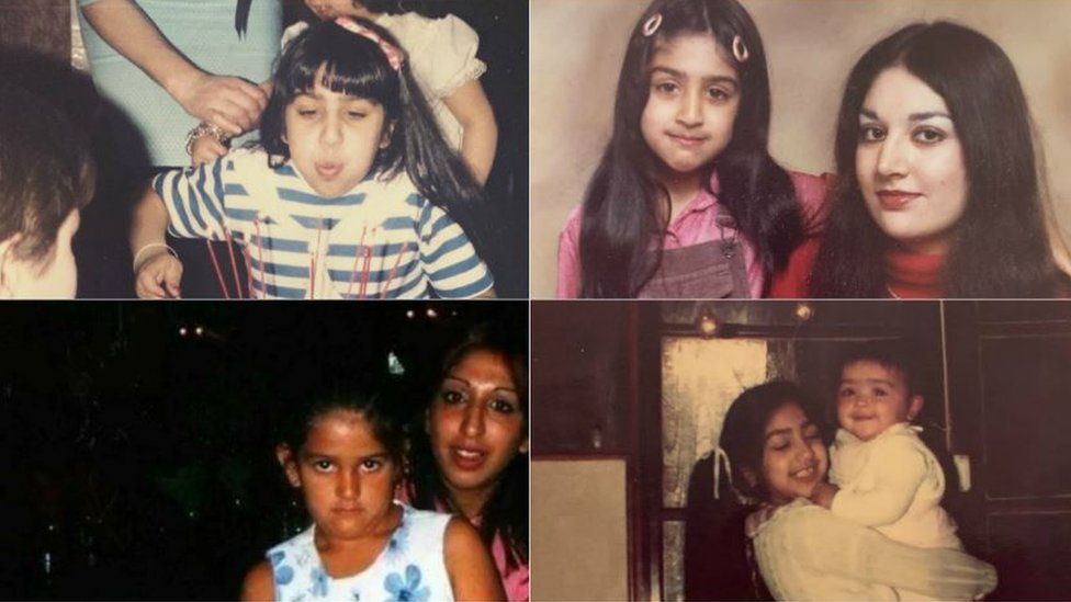 Clockwise from top left: Naheed, Naheed and Gazala, Naheed and Sofia, Naheed and Amber