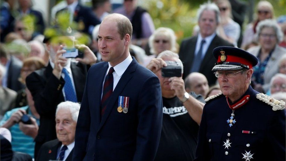 Prince William attending a service at the National Memorial Arboretum