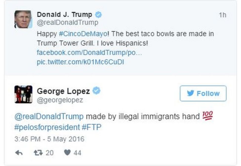 Donald Trump declares Hispanic love with tacos BBC News