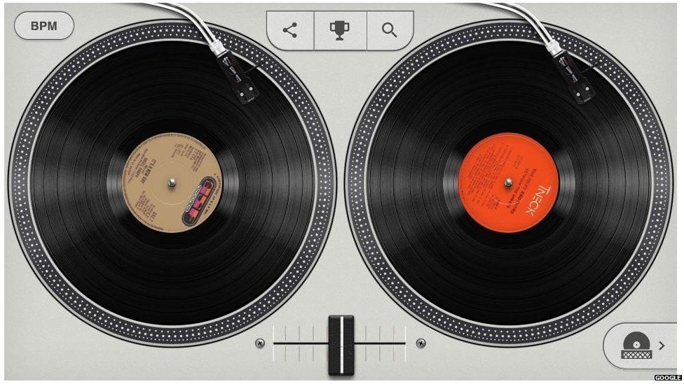 Hip-hop google doodle turntables