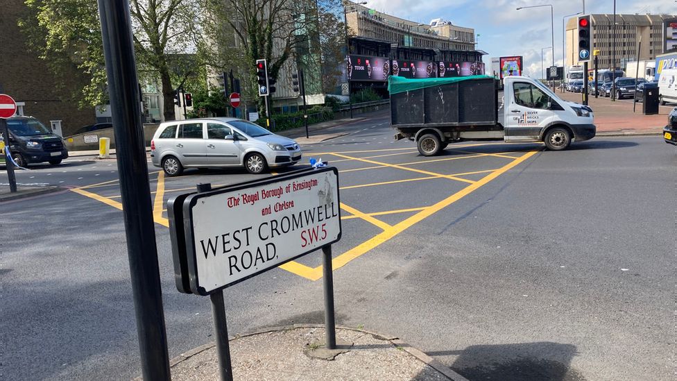 The junction between West Cromwell Road and Warwick Road