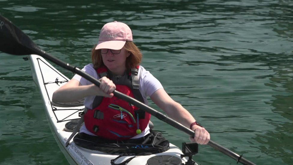 Katie Carr kayaking