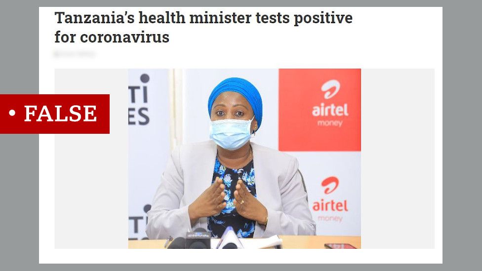 Screen grab of piece about Tanzania health minister
