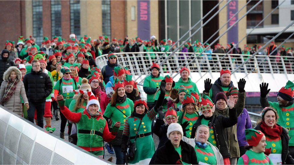 People on the Millennium bridge