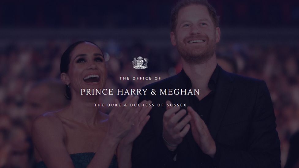 new home page for Harry and Meghan's website