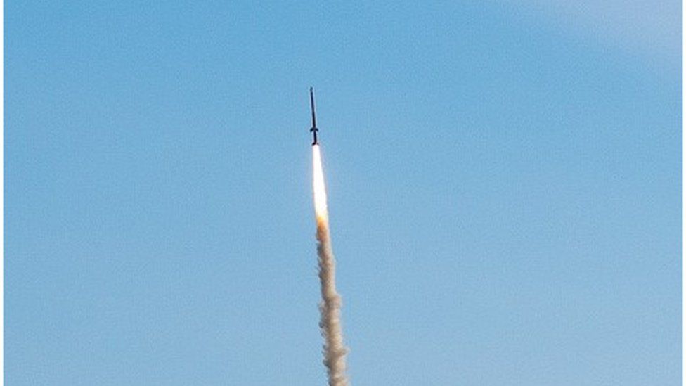A research rocket launched from Sweden