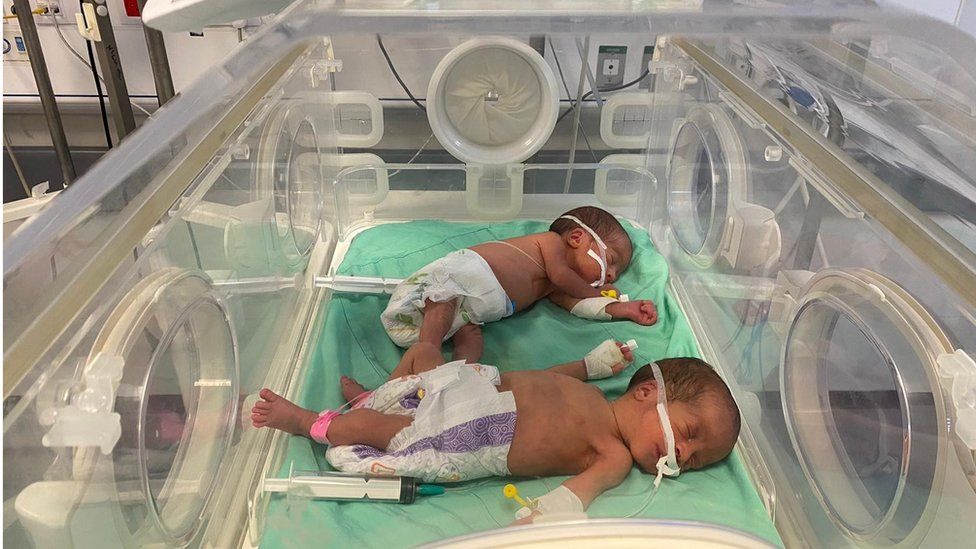 premature babies in a neonatal unit in Gaza