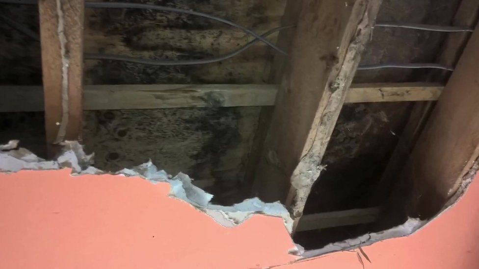 Collapsed ceiling