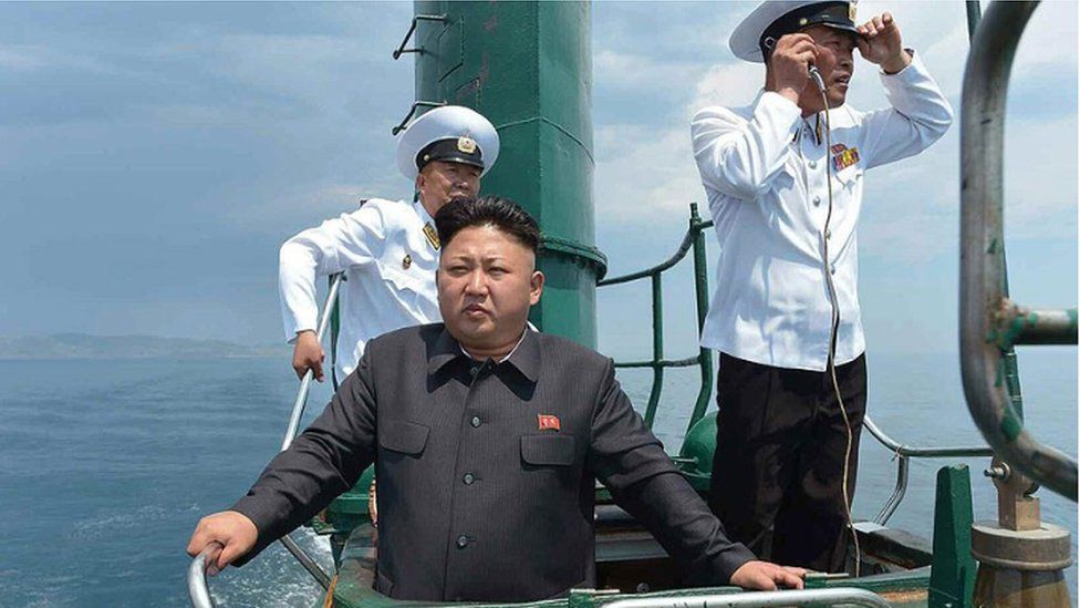 Kim Jong-un on a submarine