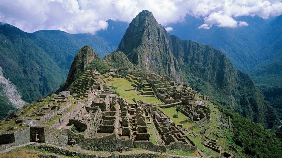 The ruins of the ancient Inca city of Machu Picchu, Peru. September 2000.