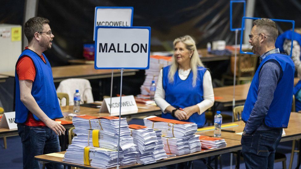 Mallon's sign at the poll count