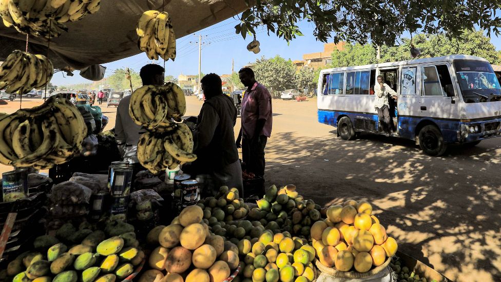A fruit stall in Khartoum, Sudan - Monday 3 January 2022