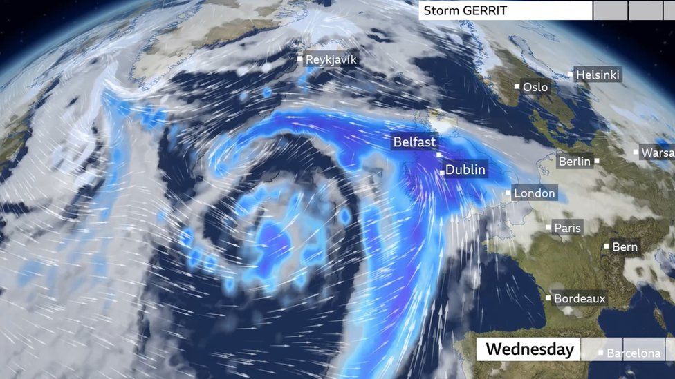 Storm Gerrit Disruption warning as storm hits on Wednesday BBC News