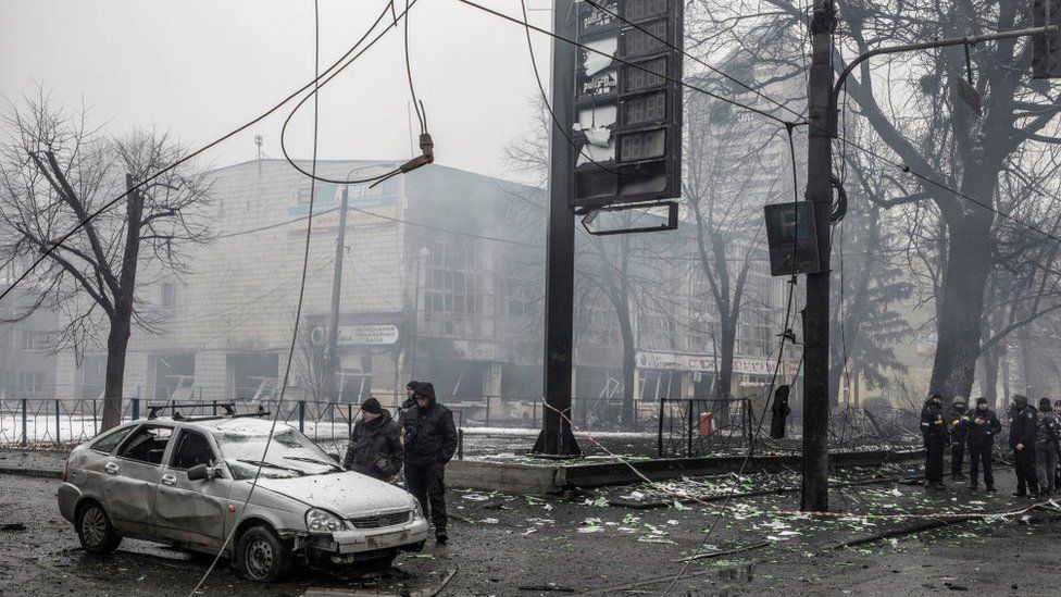 Aftermath of attacks on Kyiv on Wednesday