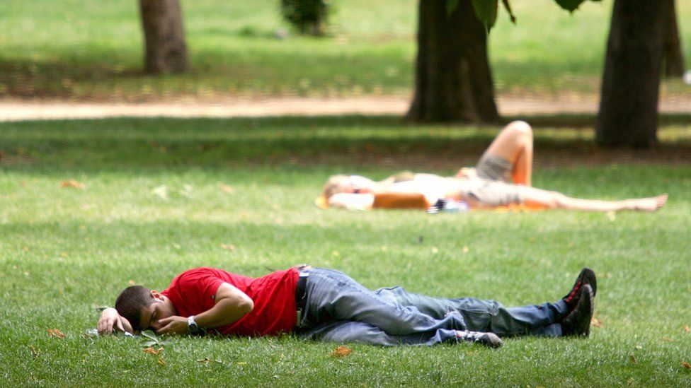 People have a siesta in the Retiro Garden, in Madrid 10 June 2005.