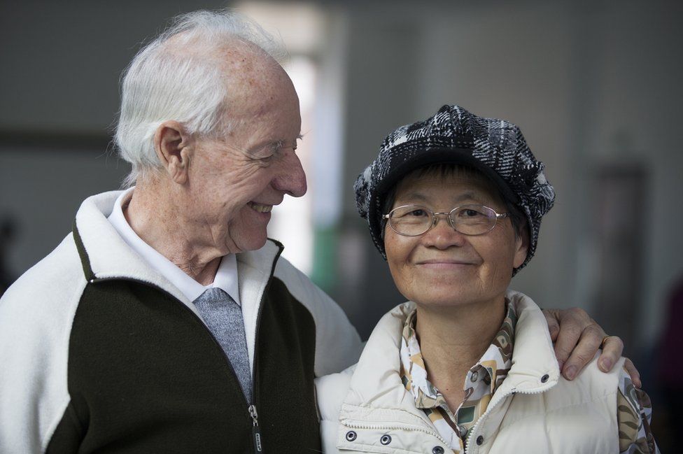 An elderly couple in the UK