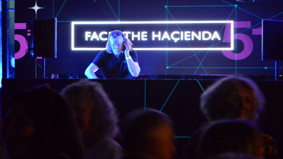 DJ Greg Wilson on stage at the Hacienda's 40th birthday party