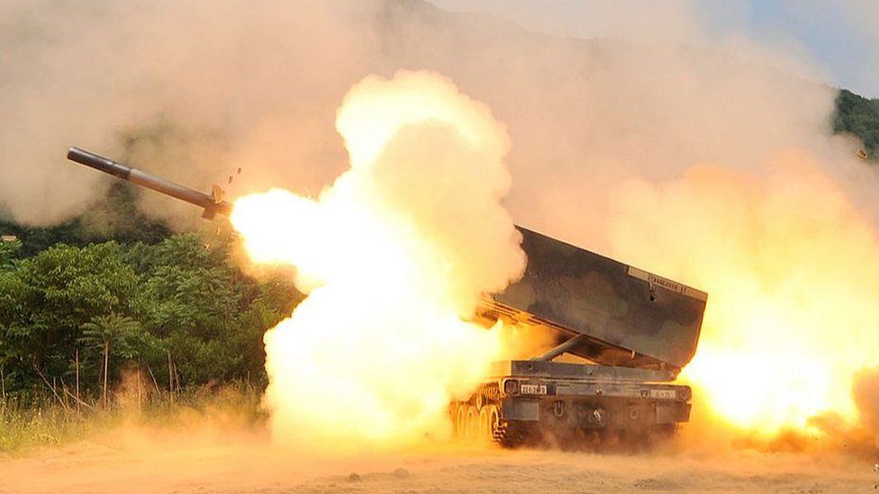 US military firing MLRS in South Korea on exercises, 11 Jun 2012 file pic