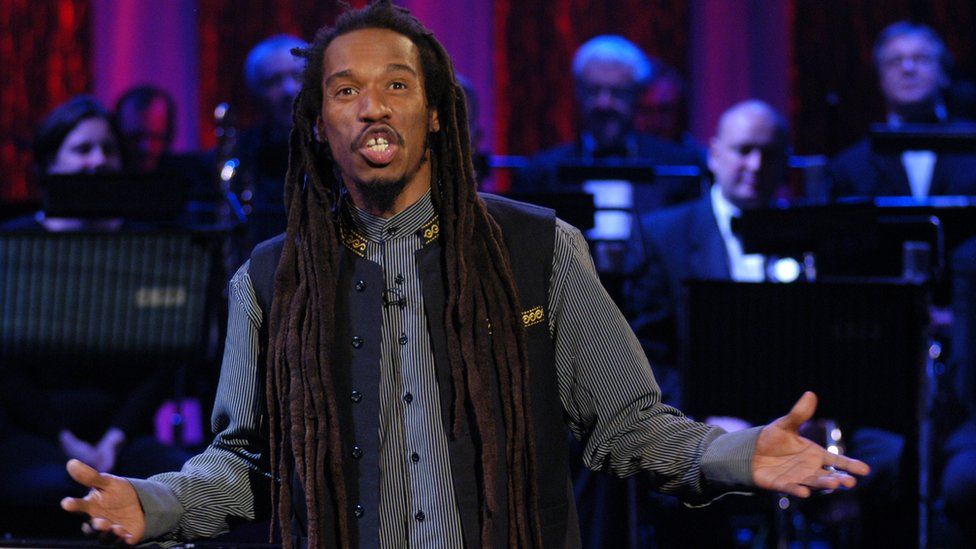 Picture shows poet Benjamin Zephaniah reciting the poem Talking Turkeys on the BBC's Parkinson at Christmas in 2002