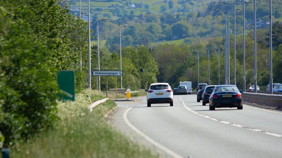 A55 expressway at Abergwyngregyn, Gwynedd