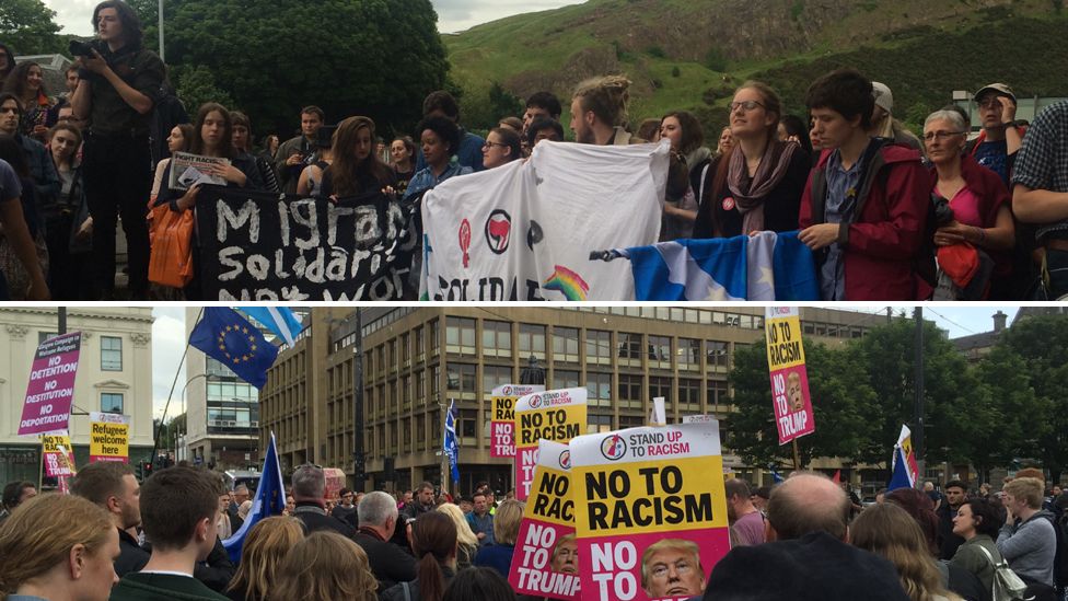 Protests in Edinburgh and Glasgow