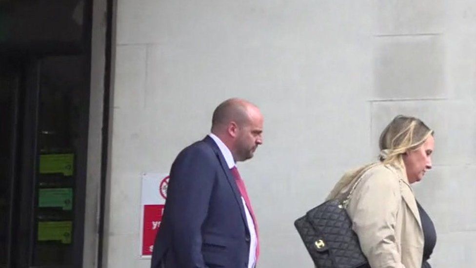 Hywel Williams leaving Swansea Crown Court
