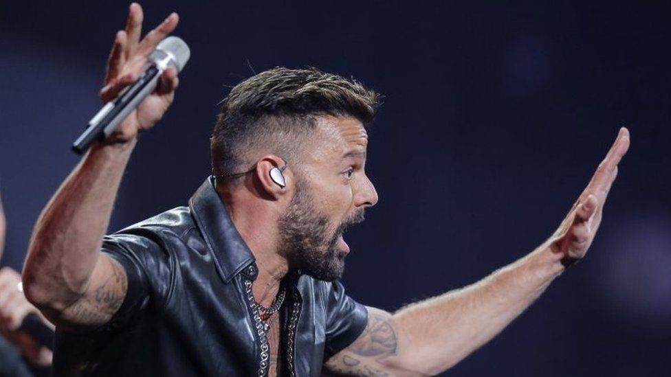 Puerto Rican singer Ricky Martin performs during the 61st Vina del Mar International Song Festival on 23 February, 2020