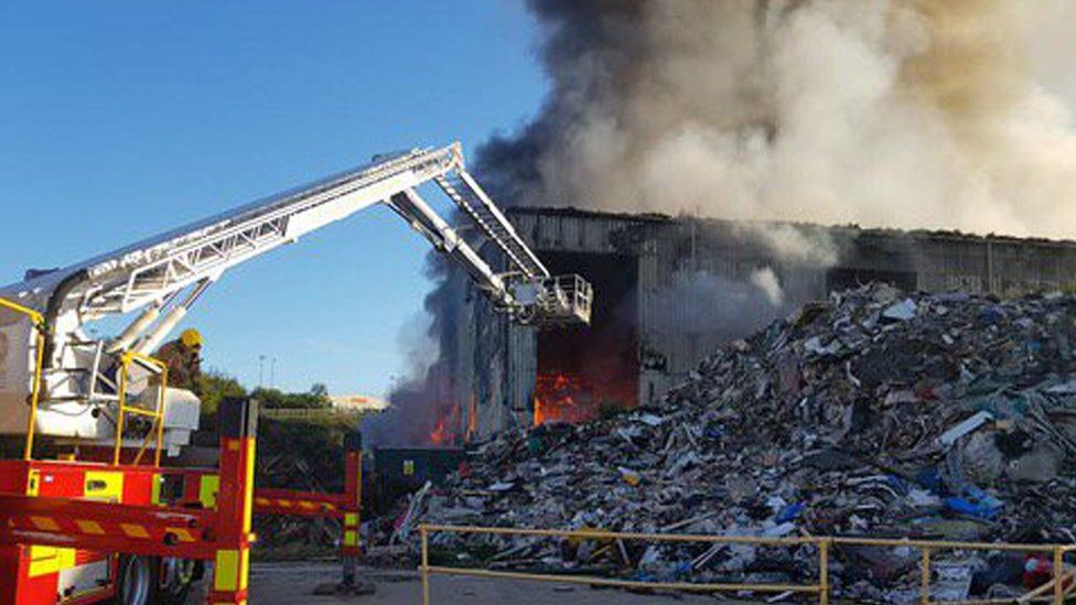 Fire at commercial building