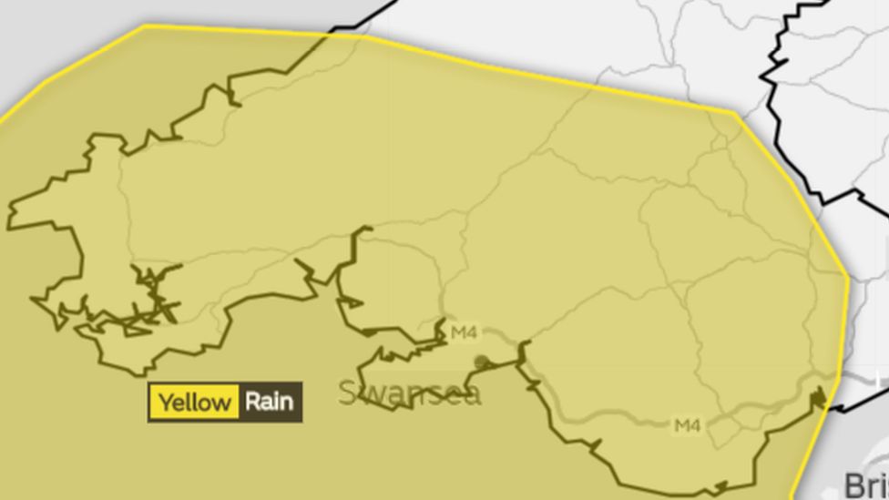 Map showing much of southern Wales could be affected