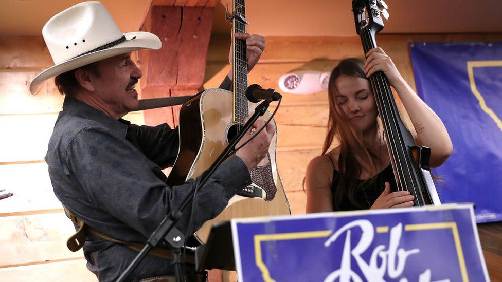 Montana Democratic congressional candidate Rob Quist performing with his daughter on the campaign trail