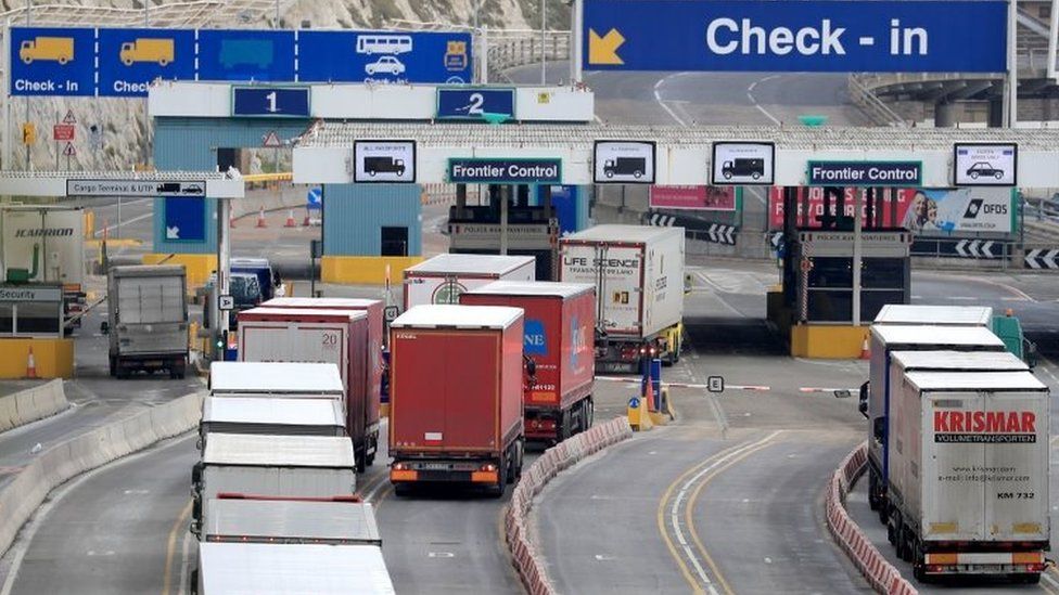 Lorries at the Port of Dover