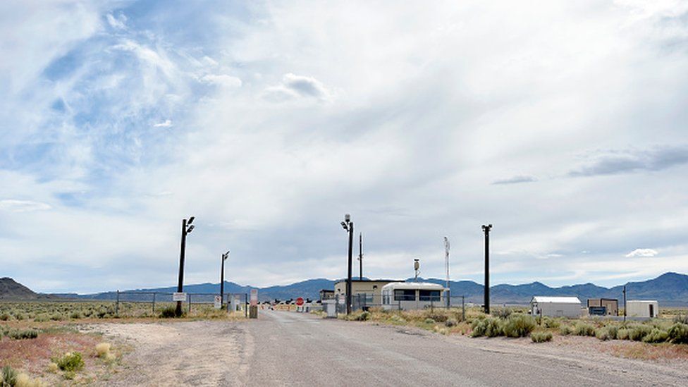 A back gate to the top-secret military installation in Nevada known as Area 51