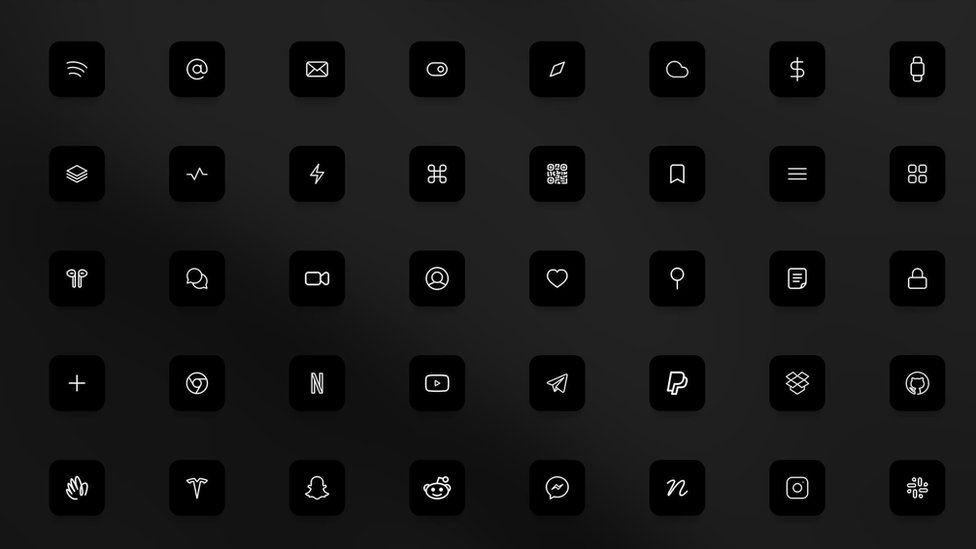 black app icons