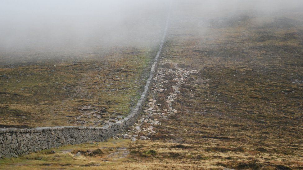 The Mourne Wall in the Mourne mountains