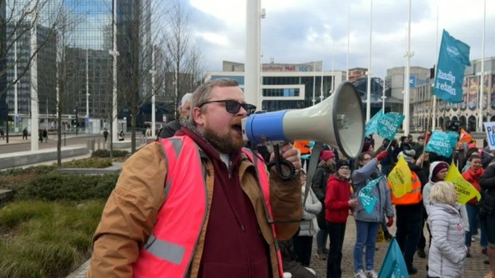 Thousands March In Birmingham For 'Walkout Wednesday' - BBC News