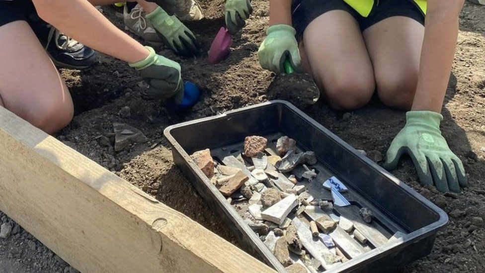Children have helped with the dig