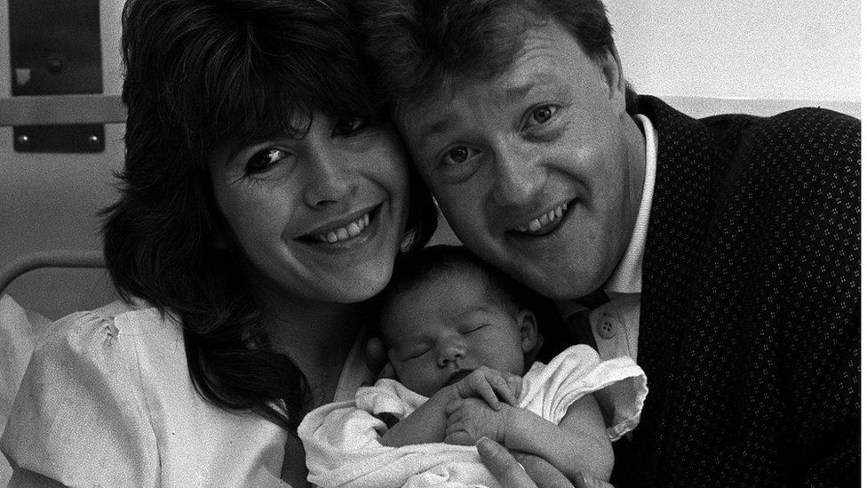 Maggie Philbin and Keith Chegwin with baby daughter