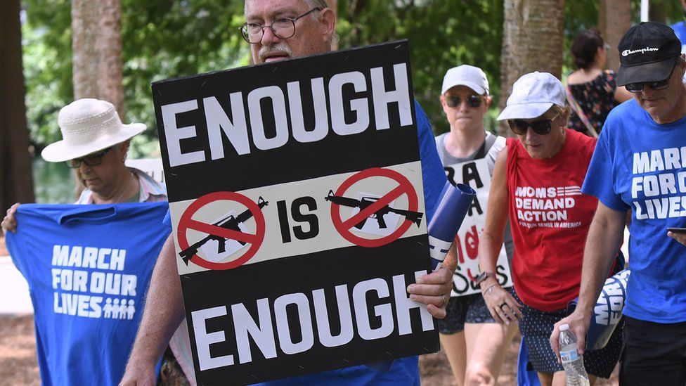 Gun safety advocates march in Orlando, Florida. Photo: 11 June 2022