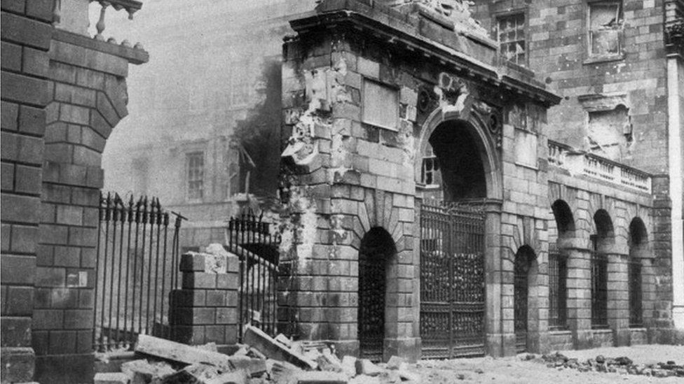 The Four Courts bombarded, Dublin, Ireland, July 1922 (1935).
