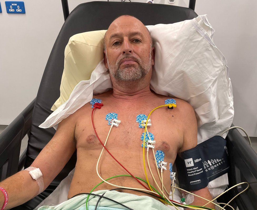 Chris Rowley in hospital