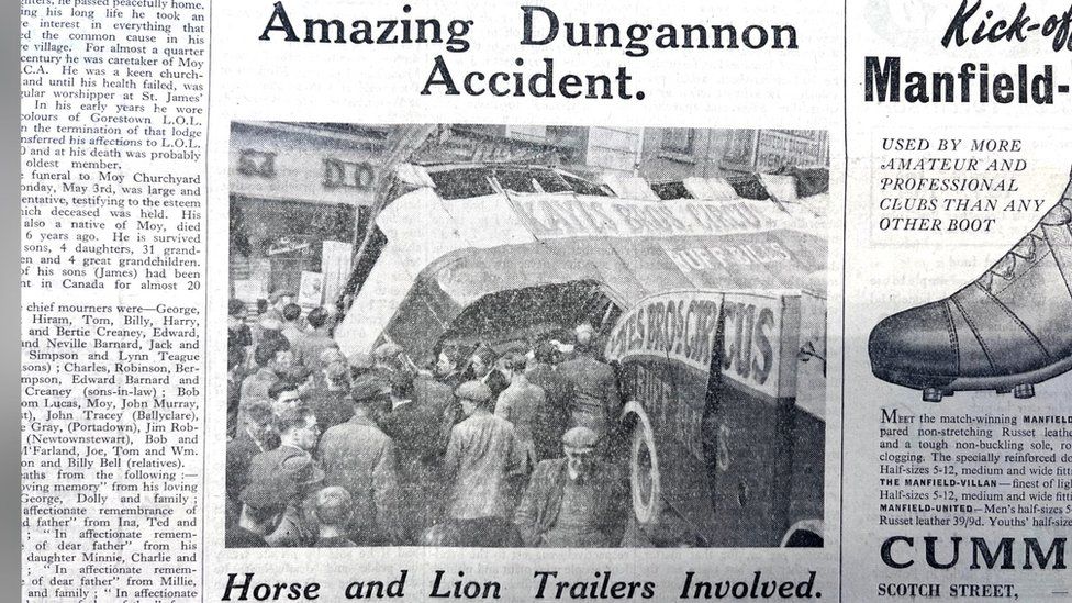 The Tyrone Courier ran an article on the accident on 13 May 1954