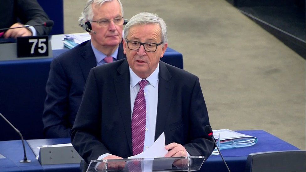 Jean-Claude Juncker speaking in the European Parliament