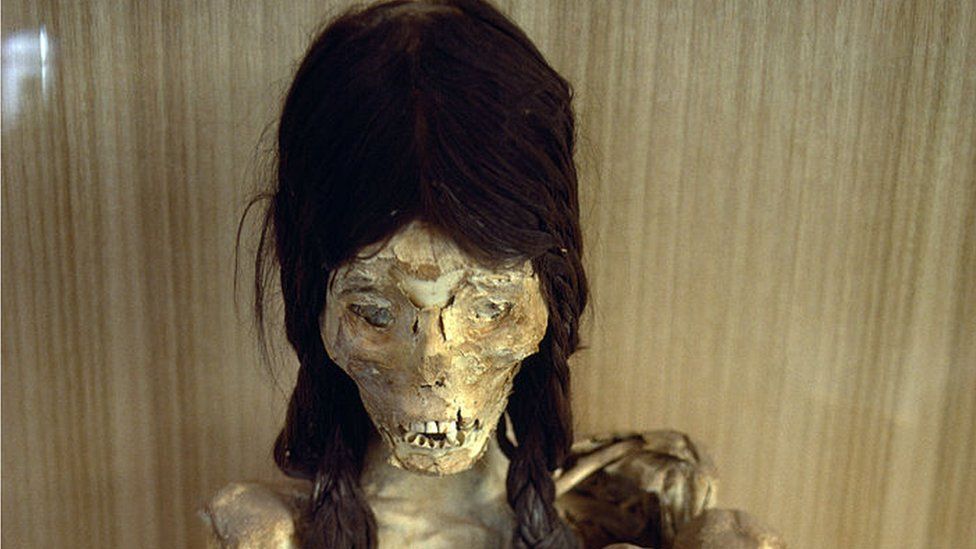 A mummy of a girl.  Chile, Antofagasta, San Pedro de Atacama
