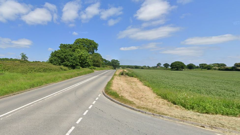 A wide image of a junction on the A3102 near Calne in Wiltshire