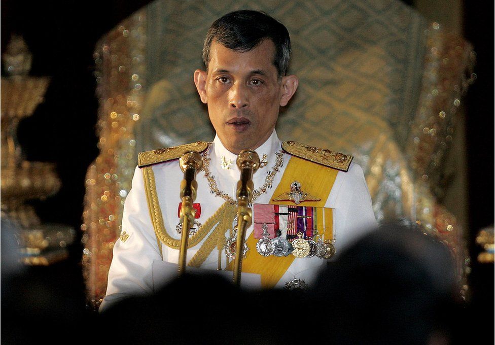 This file photo taken on 21 January 2008 shows Thai Crown Prince Maha Vajiralongkorn reading statements during the opening session of the parliament at Parliament House in Bangkok.