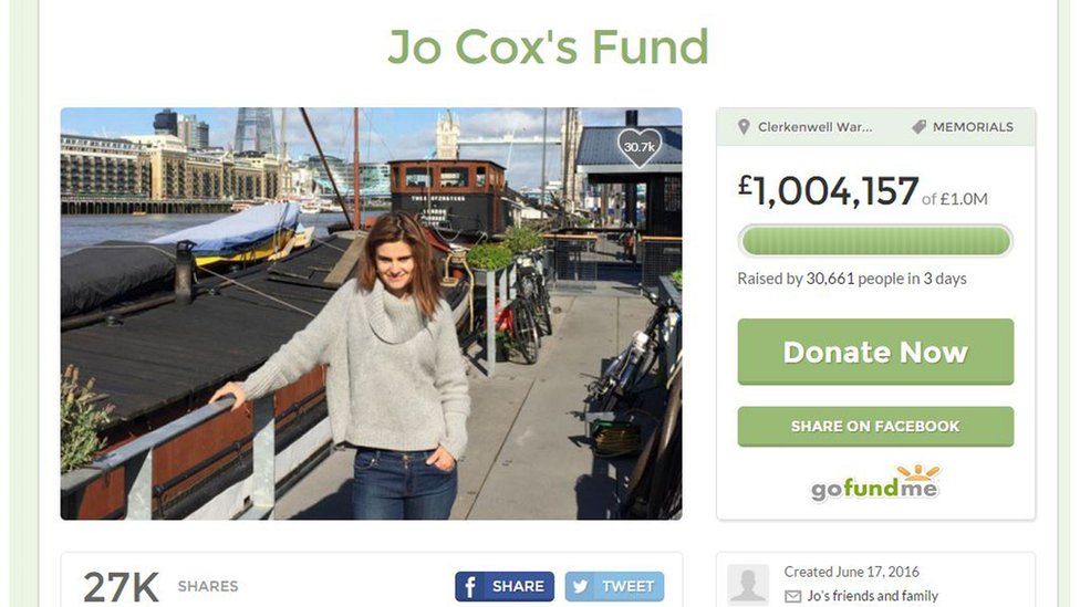 Jo Cox fundraising page